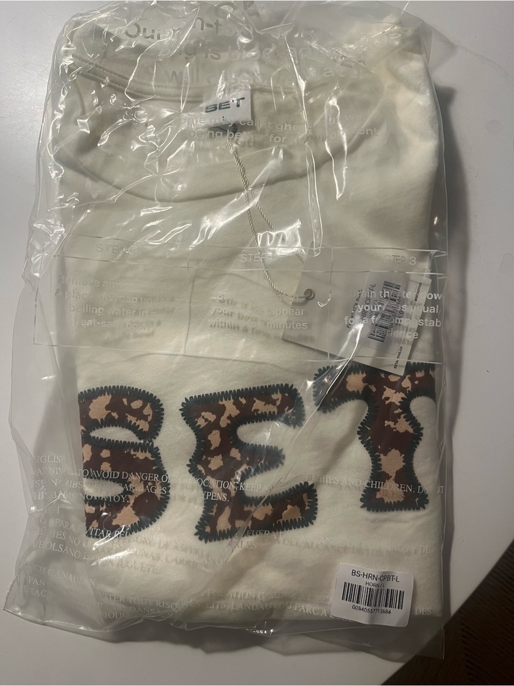 SET Active Graphic Tee with Cow Print Letters